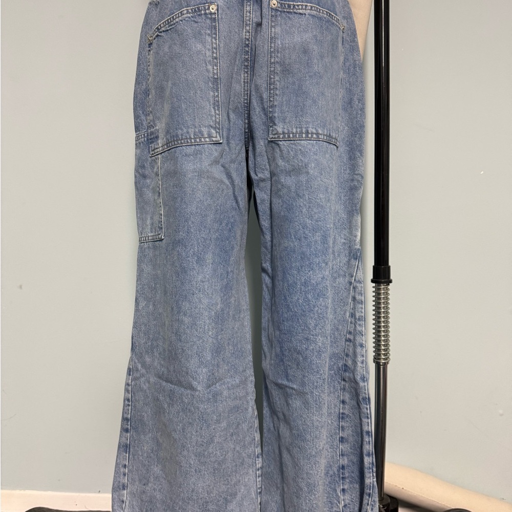 Wide-Leg Denim Jeans